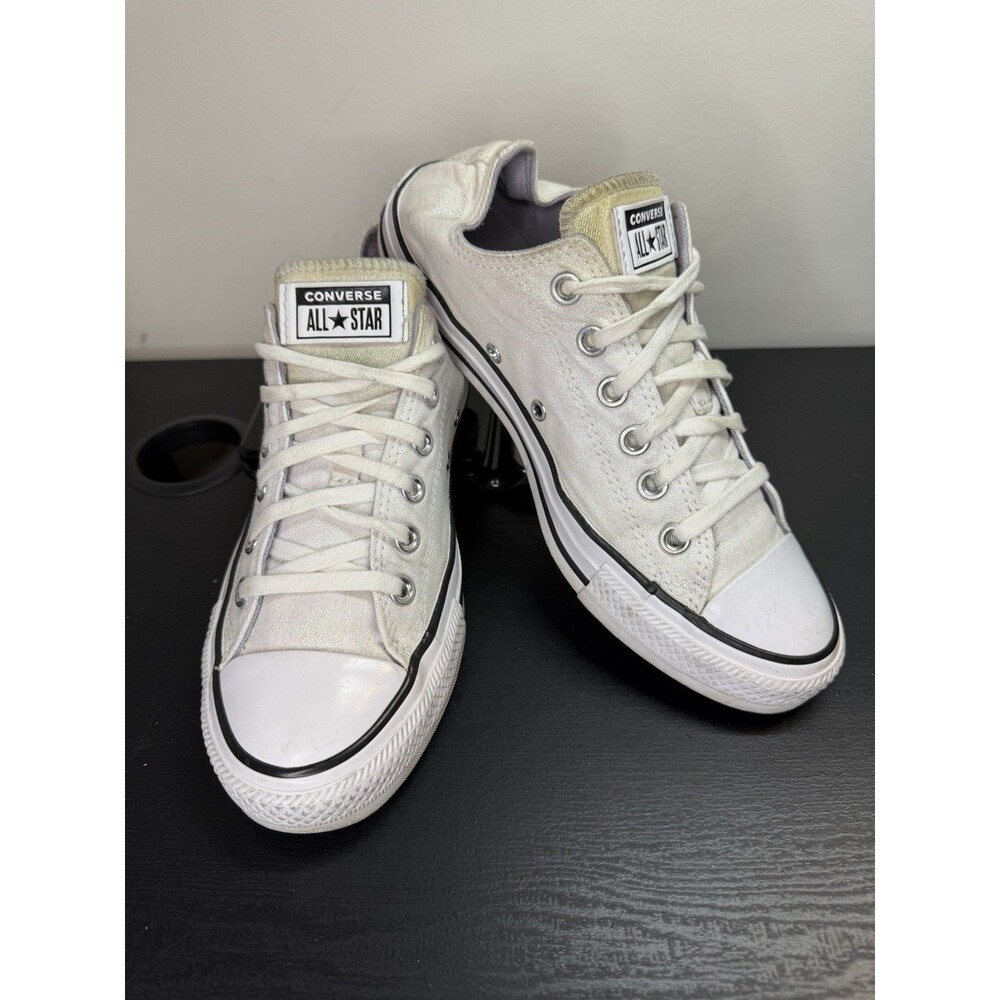 Converse CTAS Low Top Glitter White Sparkle Sneakers  Women’s 8
